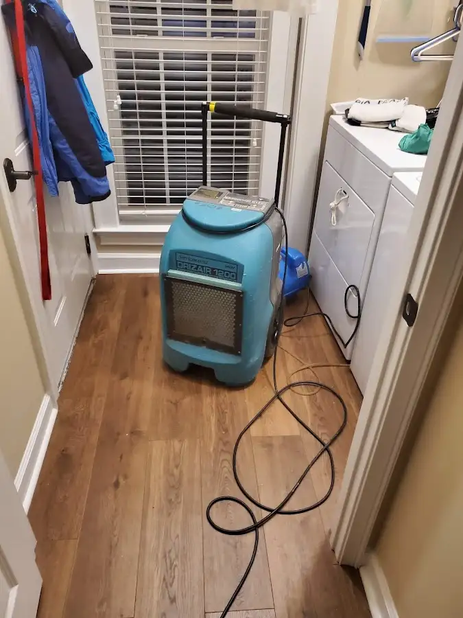 Commercial dehumidifier deployed for Flood Damage Cleanup in Upton