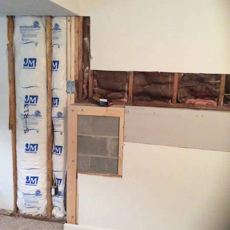 Wall insulation replacement during Contents Cleaning & Restoration in Upton